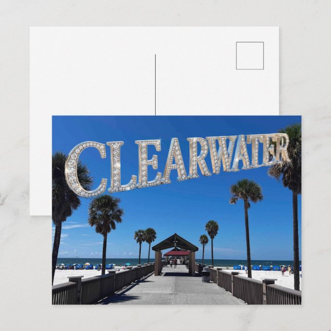 Clearwater Beach Endast Vykort (Fram/baksida)