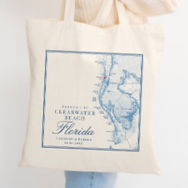 Clearwater Beach FL Blue Bröllop Welcome Tote Bag Tygkasse