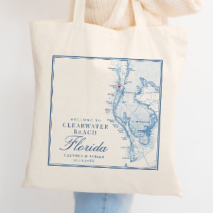 Clearwater Beach FL Blue Bröllop Welcome Tote Bag Tygkasse