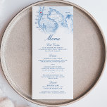 Clearwater Beach FL Karta Elegant Navy Blue Bröllo Meny<br><div class="desc">Förstärka ditt Clearwater Beach-bröllop med den här eleganten, marinblå bröllop-menyn, med en detaljerad Tampa Bay karta. Perfekt för mottagningar vid Sandpearl Resort, Opal Sands Resort, Marriott Clearwater Beach, Hyatt ReEmergency Clearwater Beach, Sheraton Sand Nyckel Resort, Wyndham Grand Clearwater Beach och Shephard's Beach Resort, denna vackert designade meny visar tre entrées...</div>