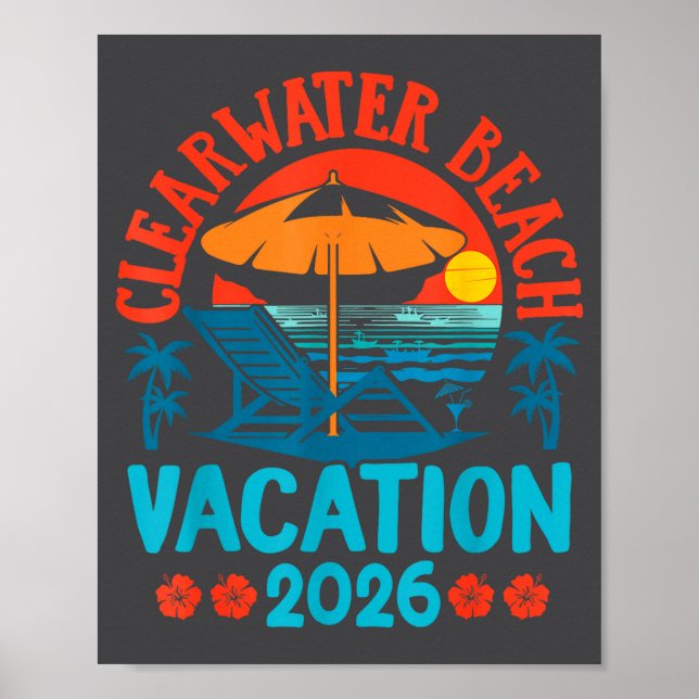 Clearwater Beach Florida 2026 Familjesemester Somm Poster (Framsidan)