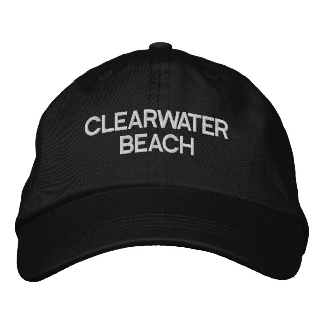 Clearwater Beach Florida Embroidered Baseball Hat Broderad Keps (Framsida)