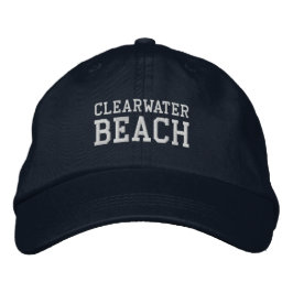 Clearwater Beach Florida Embroidered Baseball Hat Broderad Keps