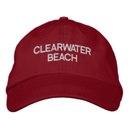 Clearwater Beach Florida Embroized Baseball Hat Broderad Keps