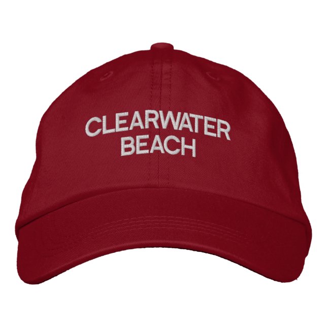 Clearwater Beach Florida Embroized Baseball Hat Broderad Keps (Framsida)