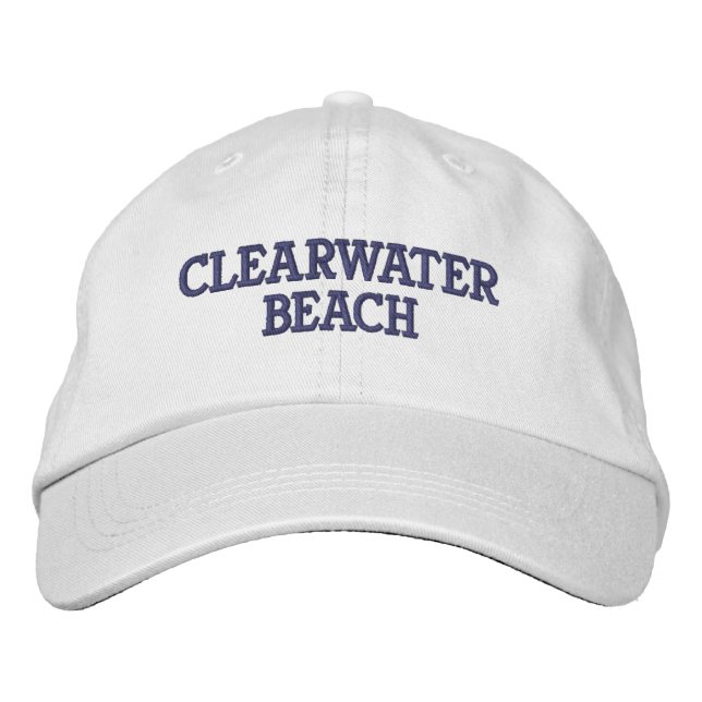 Clearwater Beach Florida Embroized Baseball Hat Broderad Keps (Framsida)
