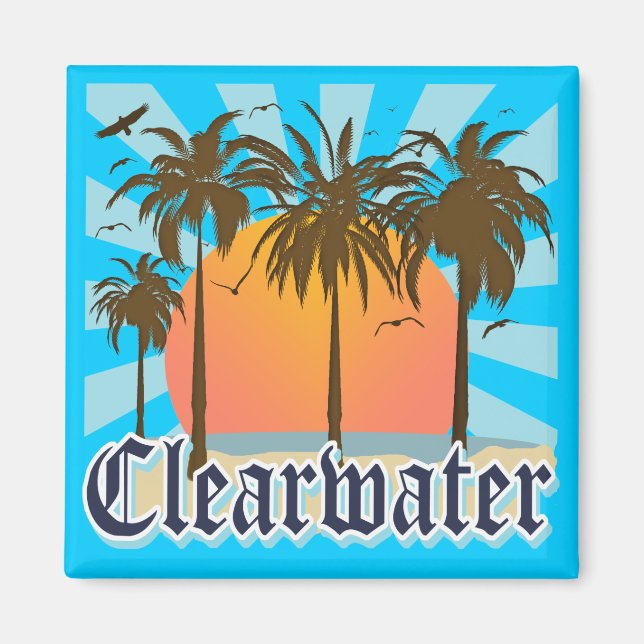 Clearwater Beach Florida FLA Magnet (Framsidan)