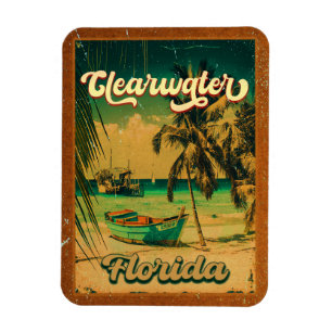 Clearwater Beach Florida Handflatan Träd Souvenirs Magnet