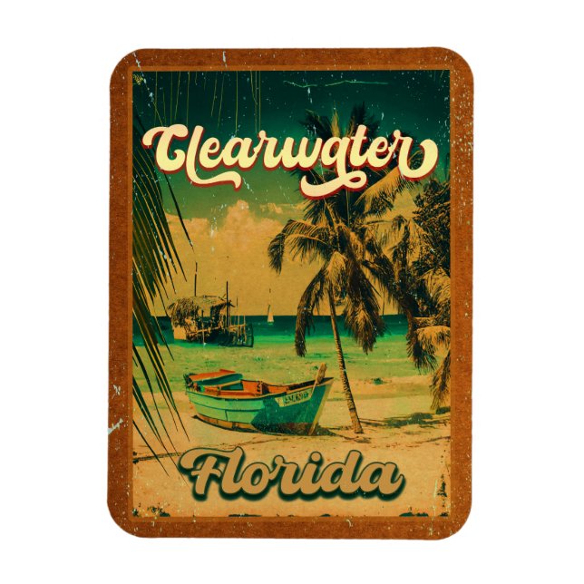 Clearwater Beach Florida Handflatan Träd Souvenirs Magnet (Vertikal)