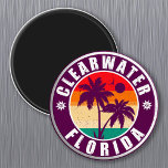 Clearwater Beach Florida Handflatan Träd Souvenirs Magnet<br><div class="desc">Clearwater Beach Florida Vintage 60-tal Souvenirs. Clearwater Beach Florida - Retro Tropical Handflatan Träd under 60-årsjubileum gör en underbar julklapp eller födelsedagspresent till fläkt på Clearwater Beach-stranden. Rundsommarbesöket är en gåva till perfekten älskare och det tropiska destinationsorten fläkt.</div>