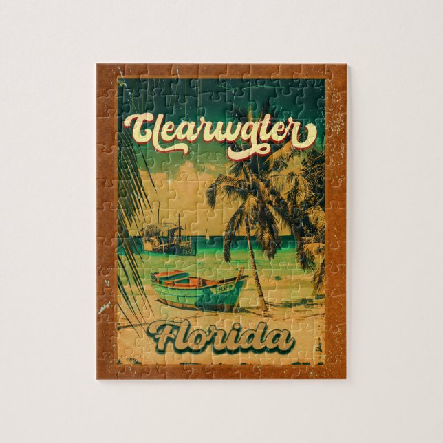 Clearwater Beach Florida Handflatan Träd Souvenirs Pussel (Vertikal)