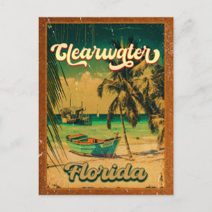 Clearwater Beach Florida Handflatan Träd Souvenirs Vykort
