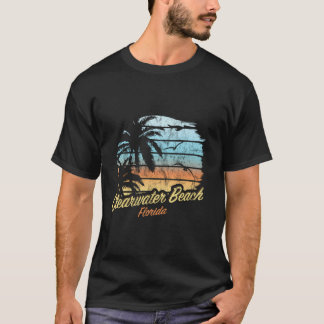 Clearwater Beach Florida - Handflatan Träd Sunset T Shirt