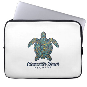Clearwater Beach Florida Havssköldpadda Vektor Des Laptop Fodral