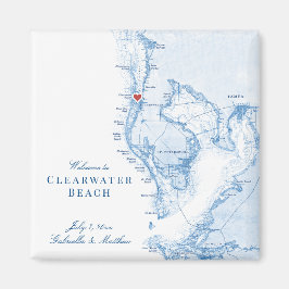 Clearwater Beach Florida Karta bröllopsfavor Magne Magnet