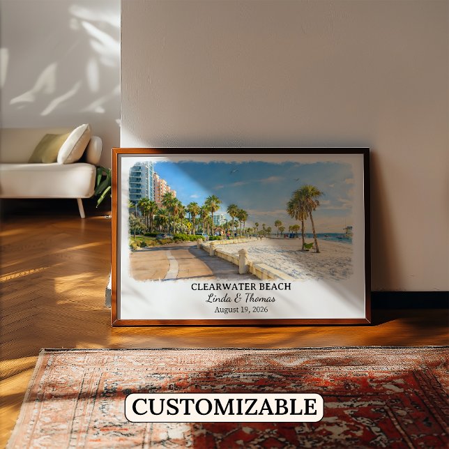 Clearwater Beach Florida Poster, Watercolor Poster (Skapare uppladdad)