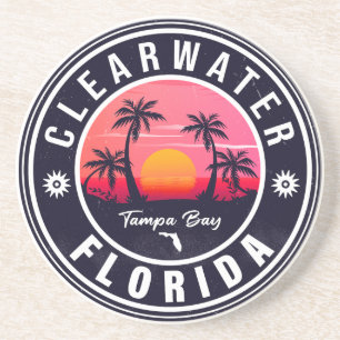 Clearwater Beach Florida Retro Sunset Souvenirs Underlägg