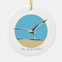 Clearwater Beach, Florida Sea Gull över Beach Julgransprydnad Keramik