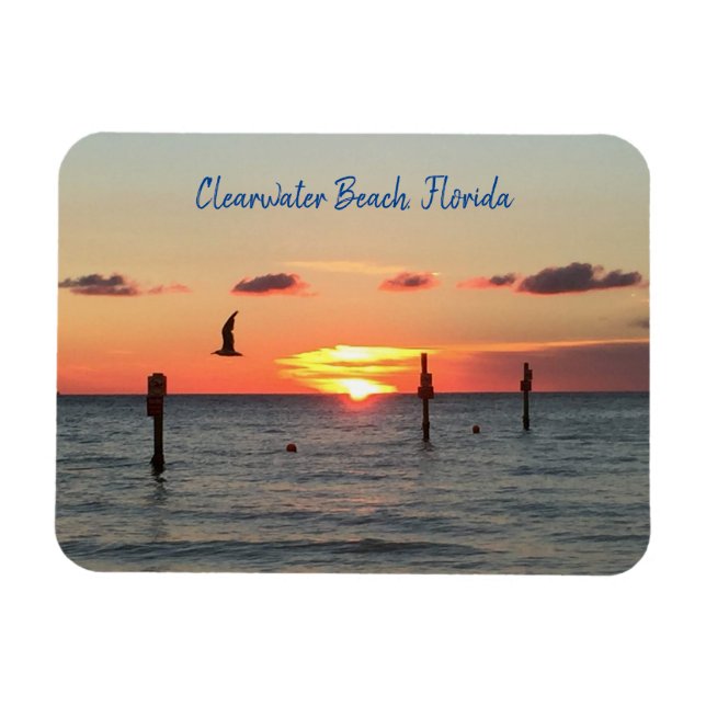 Clearwater Beach, Florida sunset magnet (Horisontell)
