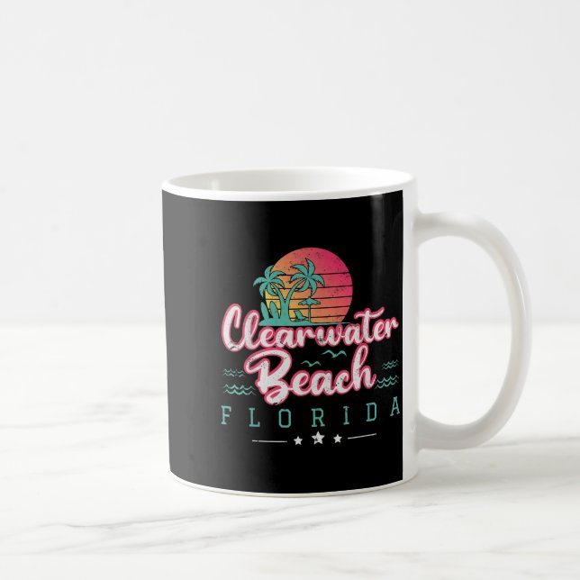 Clearwater Beach Florida Tropisk Solnedgång Sommar Kaffemugg (Höger)