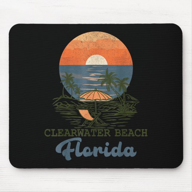 Clearwater Beach Florida Tropisk Solnedgång Sommar Musmatta (Framsidan)