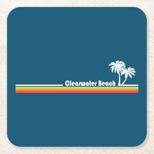 Clearwater Beach Florida Underlägg Papper Kvadrat