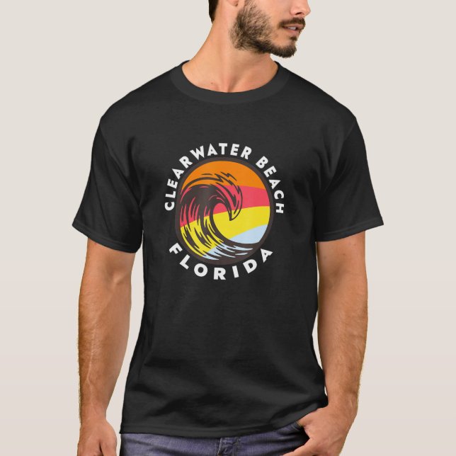 Clearwater Beach Florida Vacation Souvenir Ocean T Shirt (Framsida)