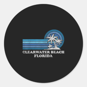 Clearwater Beach Florida Vintage Family Summer Vac Runt Klistermärke