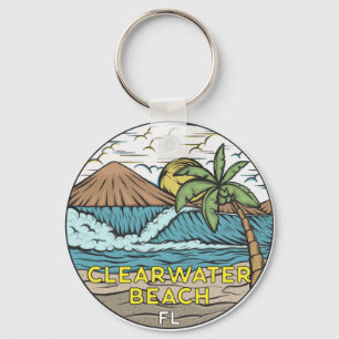 Clearwater Beach Florida Vintage Keychain Nyckelring