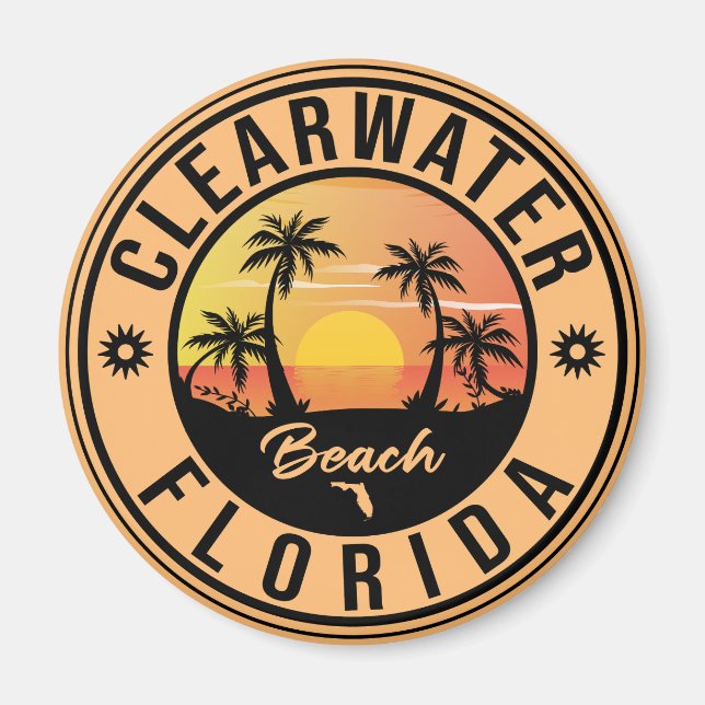 Clearwater Beach Florida Vintage Souvenirs Magnet (Framsidan)