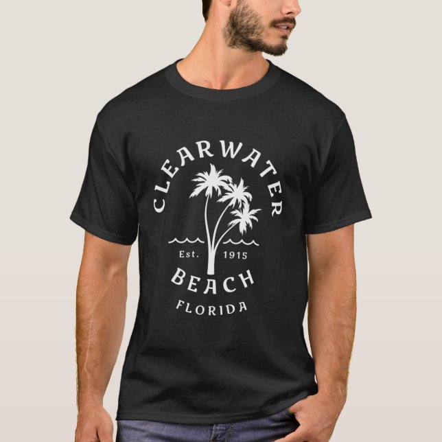 Clearwater Beach Original Florida Beach Handflatan T Shirt (Framsida)