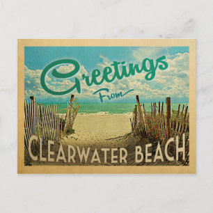 Clearwater Beach Postcard Vintage resor Vykort