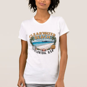 Clearwater Beach Retro Vignette T Shirt