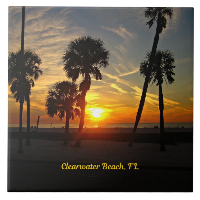 Clearwater Beach Sunset Kakelplatta (Framsidan)
