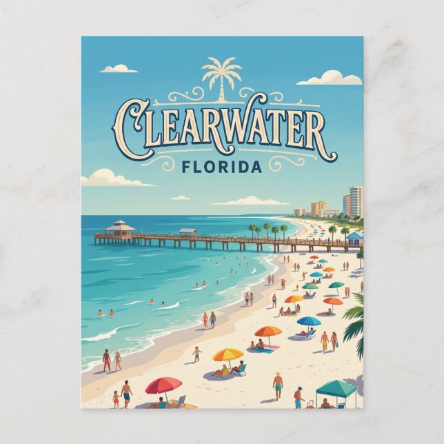 Clearwater Beach USA översätts till: Clearwater Be Vykort (Framsida)