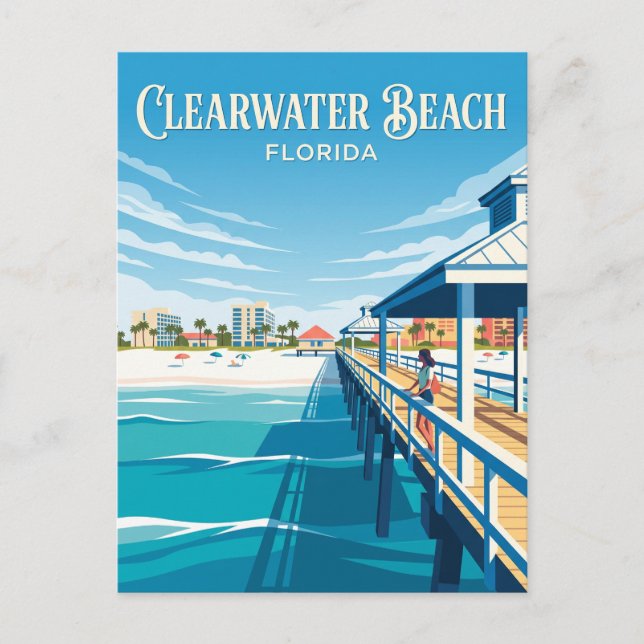 Clearwater Beach USA översätts till: Clearwater Be Vykort (Framsida)