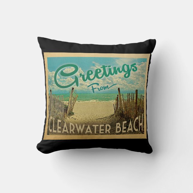 Clearwater Beach Vintage resor Kudde (Framsida)