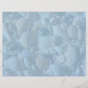 Clearwater Blue Blank Seashell Letterhead Papper