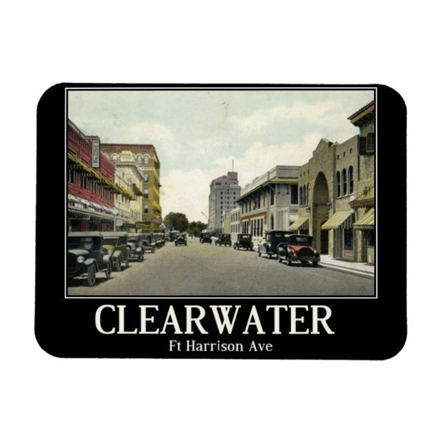 Clearwater FL, Florida, Vintage Stil Magnet (Horisontell)
