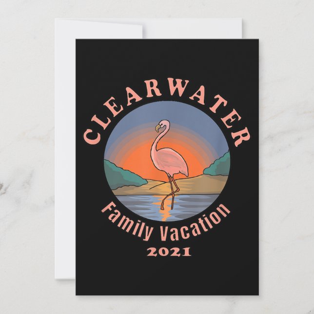 Clearwater Flamingo Vacation 2021 | Funny Flamingo Spara Datumet (Framsida)
