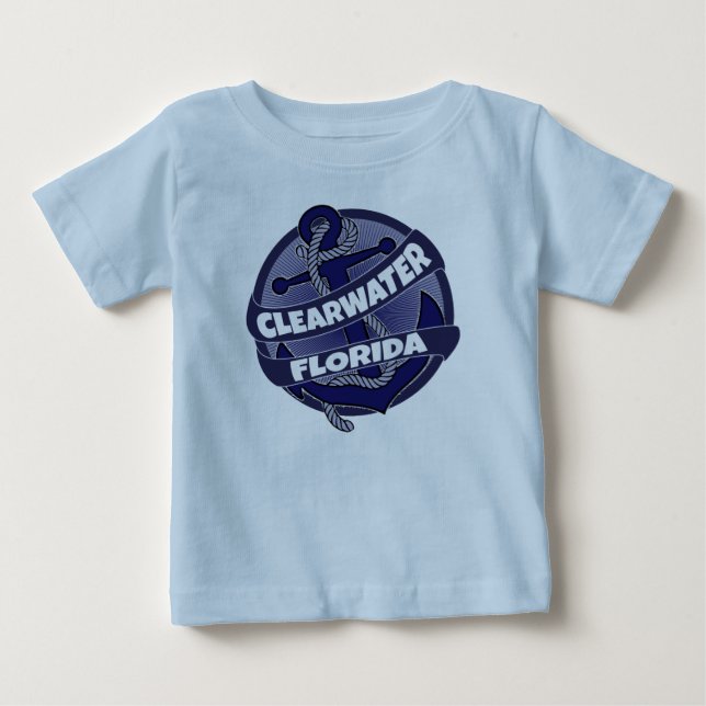 Clearwater Florida anchor swirl baby romper utrust Tee (Framsida)