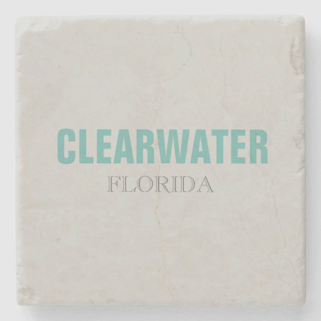 Clearwater Florida Beach Stil Stone Underlägg (Framsidan)