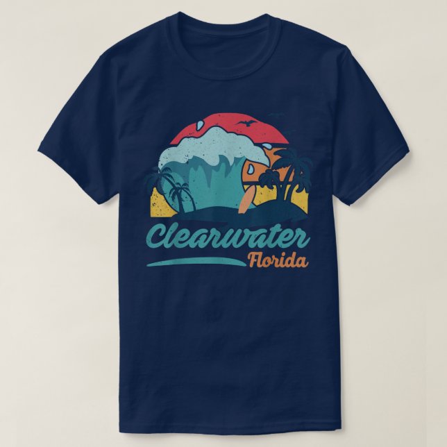 Clearwater Florida Beach Summer Surfing SunSet Pal T Shirt (Design framsida)