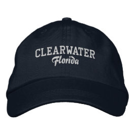 Clearwater Florida Embroidered Baseball Hat Broderad Keps