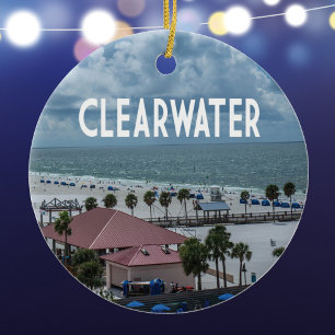 Clearwater Florida foto av stranden Julgransprydnad Keramik