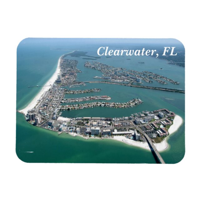 Clearwater Florida från ovan magnet (Horisontell)