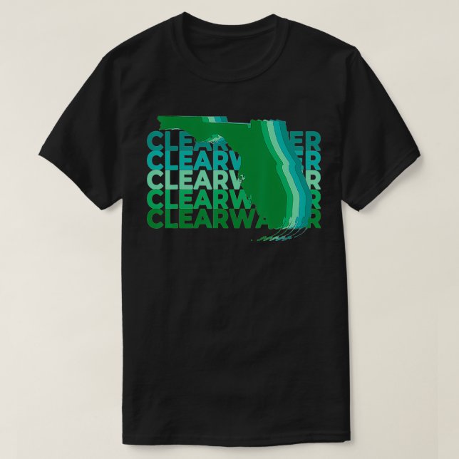 Clearwater Florida Green Repeat FL City  T Shirt (Design framsida)