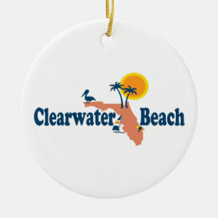 Clearwater Florida - kartadesign Julgransprydnad Keramik