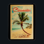 Clearwater Florida Magnet Handflatan Träd Beach Vi<br><div class="desc">Konstruktionen Clearwater Florida i Vintage resor stil,  med en handflatan träd på stranden med hav och himlar.</div>
