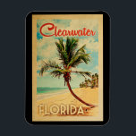 Clearwater Florida Magnet Handflatan Träd Beach Vi<br><div class="desc">Konstruktionen Clearwater Florida i Vintage resor stil,  med en handflatan träd på stranden med hav och himlar.</div>
